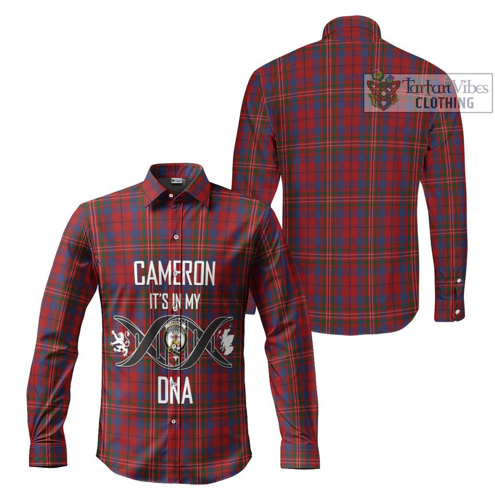 Cameron of Locheil Tartan Long Sleeve Button Shirt with Family Crest DNA In Me Style Men's Shirt - Tartanvibesclothing Shop