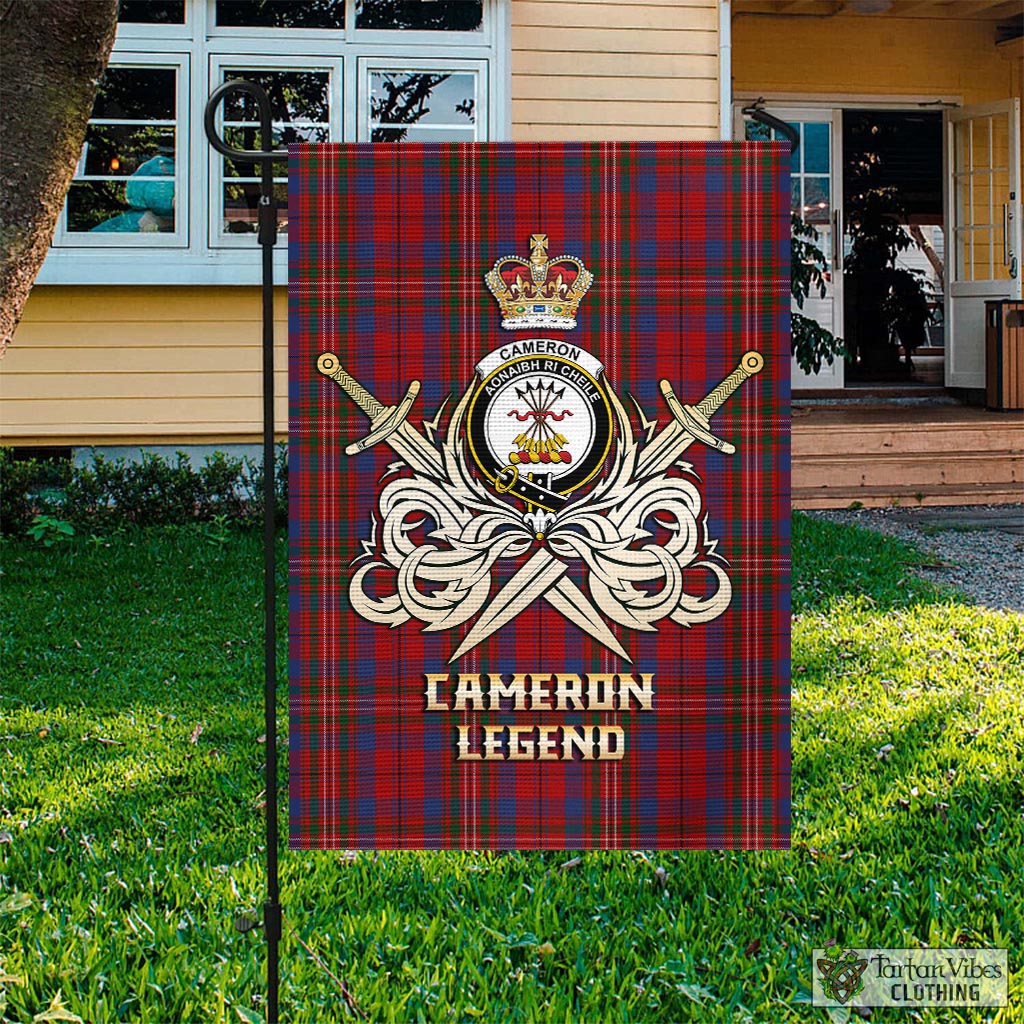 Tartan Vibes Clothing Cameron of Locheil Tartan Flag with Clan Crest and the Golden Sword of Courageous Legacy