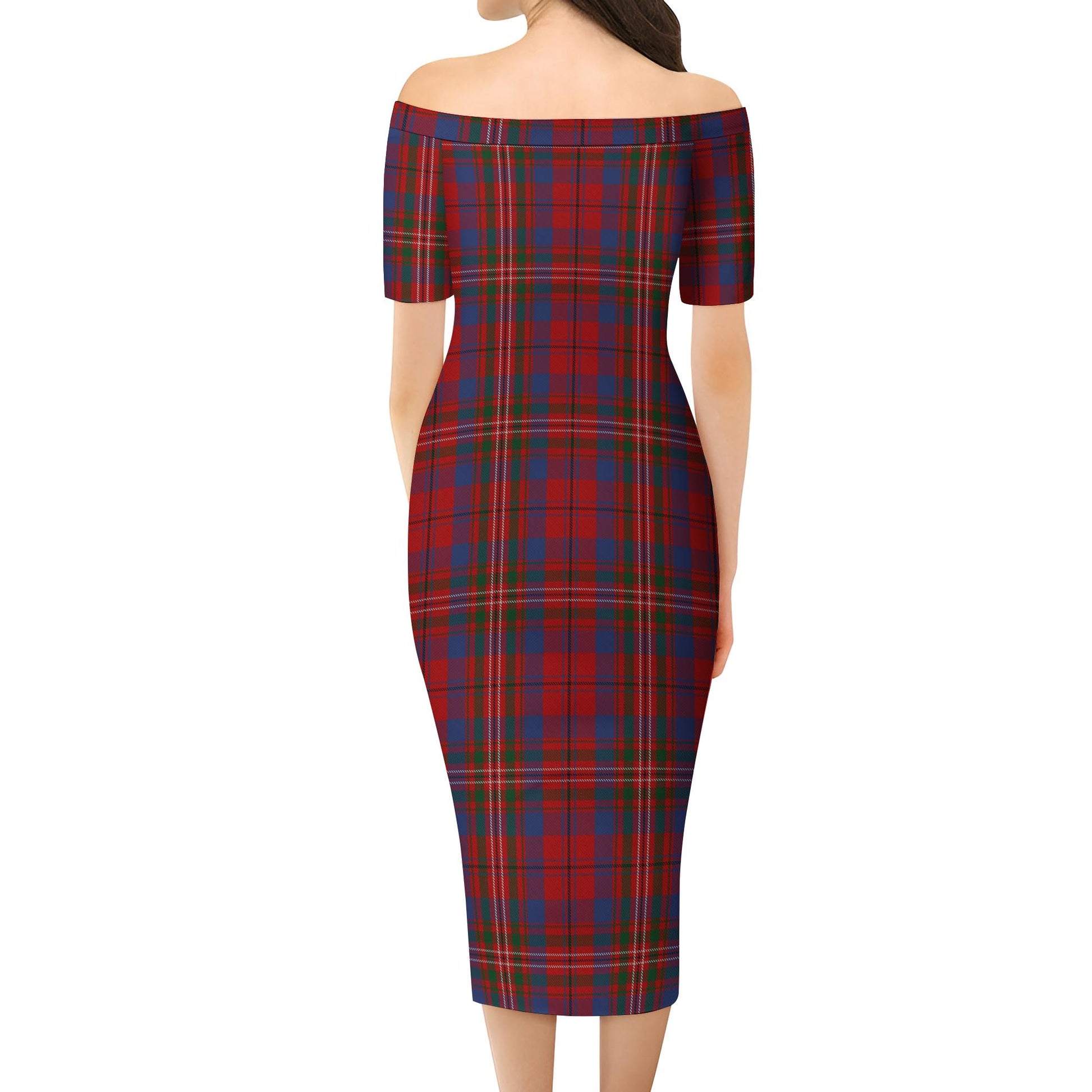 Cameron of Locheil Tartan Off Shoulder Lady Dress - Tartanvibesclothing