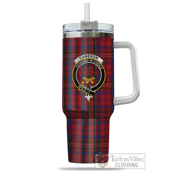 Cameron of Locheil Tartan and Family Crest Tumbler with Handle