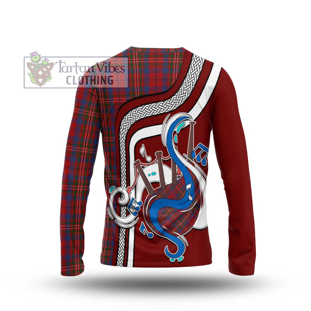 Tartan Vibes Clothing Cameron of Locheil Tartan Long Sleeve T-Shirt with Epic Bagpipe Style