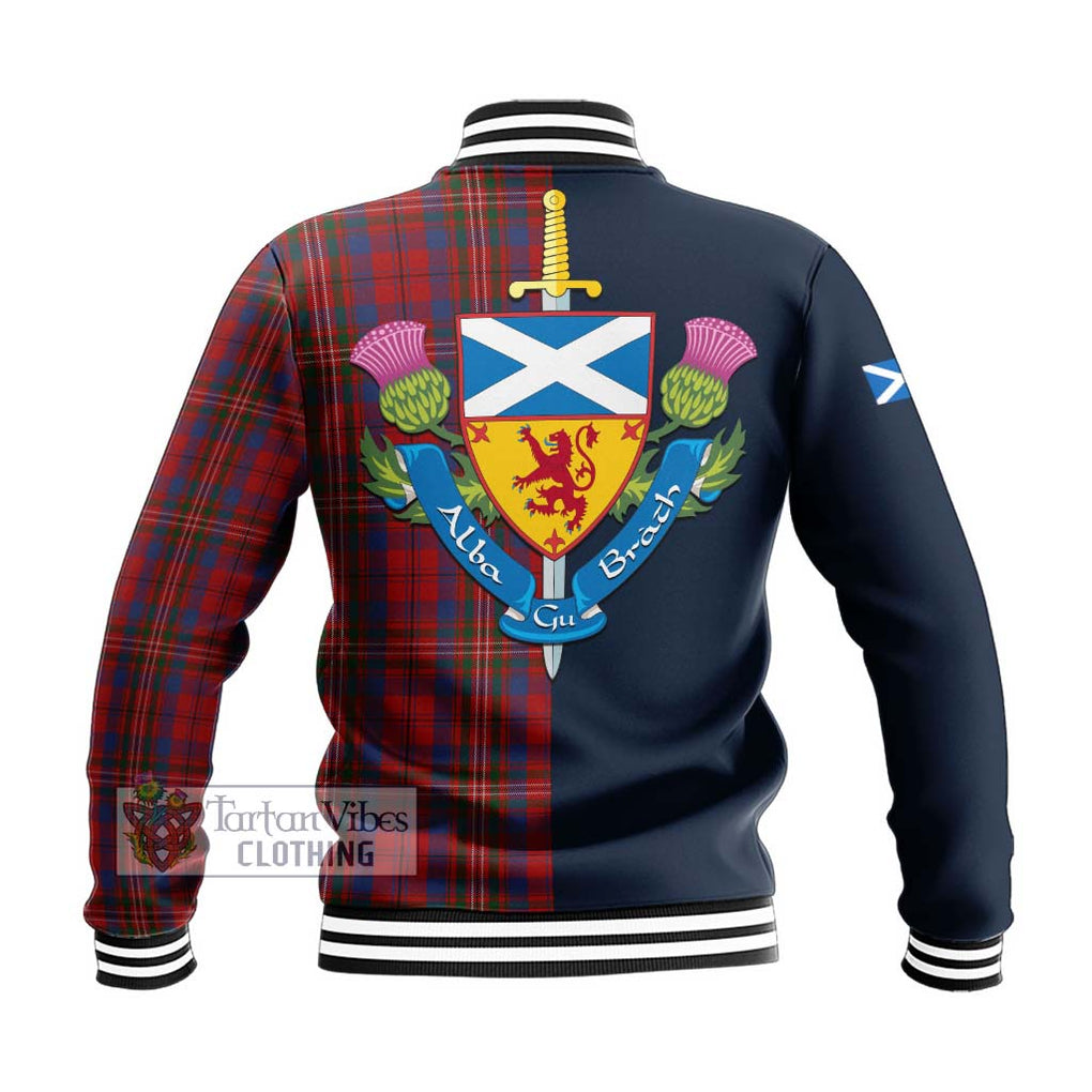 Tartan Vibes Clothing Cameron of Locheil Tartan Baseball Jacket with Scottish Lion Royal Arm Half Style