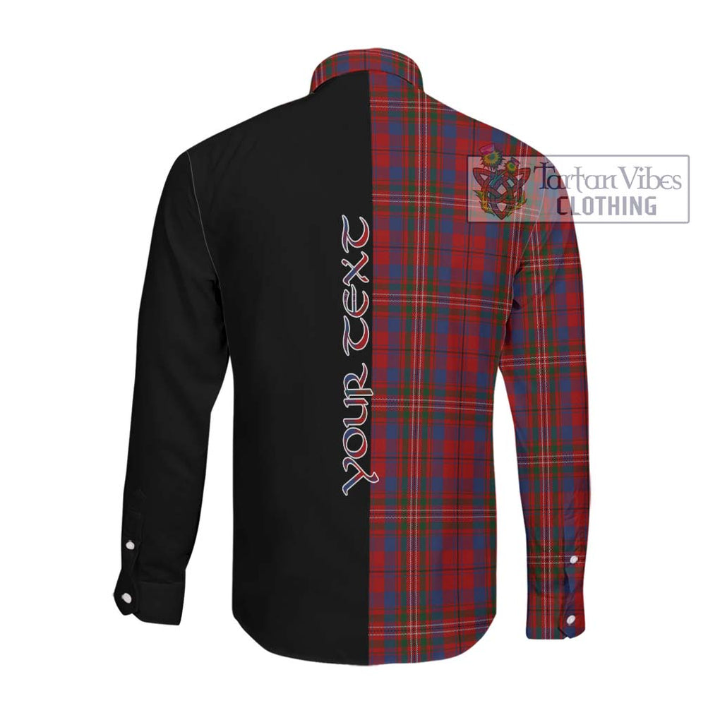 Cameron of Locheil Tartan Long Sleeve Button Shirt with Family Crest and Half Of Me Style Men's Shirt - Tartanvibesclothing Shop