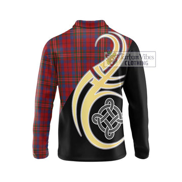 Cameron of Locheil Tartan Long Sleeve Polo Shirt with Family Crest and Celtic Symbol Style