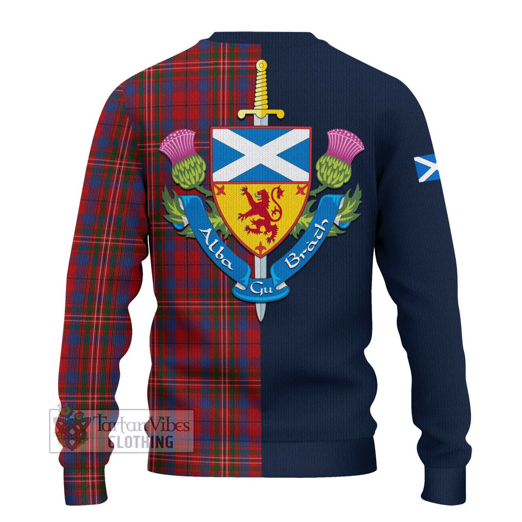 Tartan Vibes Clothing Cameron of Locheil Tartan Knitted Sweater with Scottish Lion Royal Arm Half Style