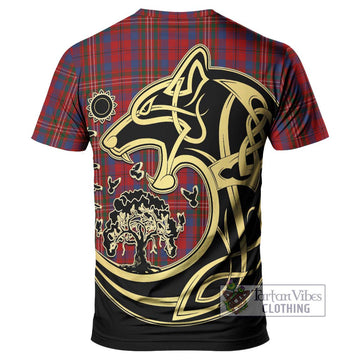 Cameron of Locheil Tartan T-Shirt with Family Crest Celtic Wolf Style