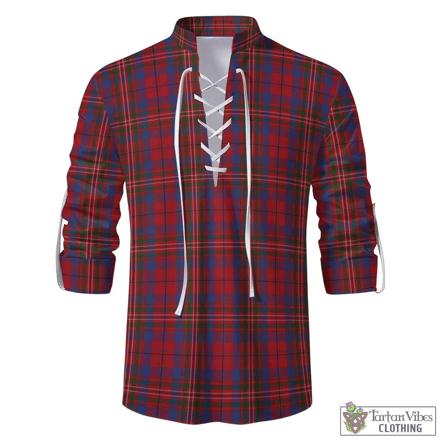 Tartan Vibes Clothing Cameron of Locheil Tartan Men's Scottish Traditional Jacobite Ghillie Kilt Shirt