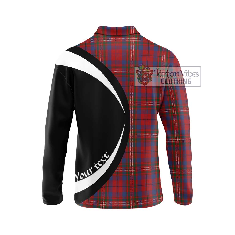 Cameron of Locheil Tartan Long Sleeve Polo Shirt with Family Crest Circle Style - Tartan Vibes Clothing