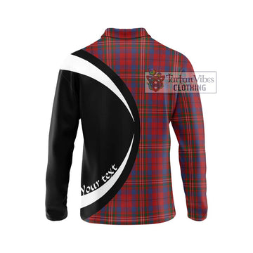 Cameron of Locheil Tartan Long Sleeve Polo Shirt with Family Crest Circle Style