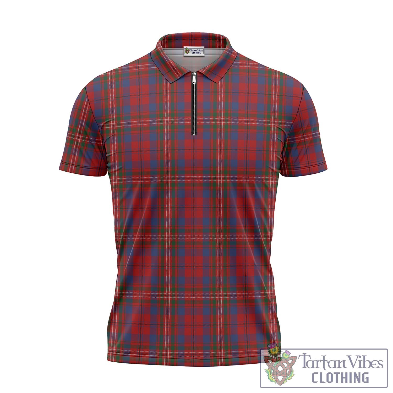 Tartan Vibes Clothing Cameron of Locheil Tartan Zipper Polo Shirt