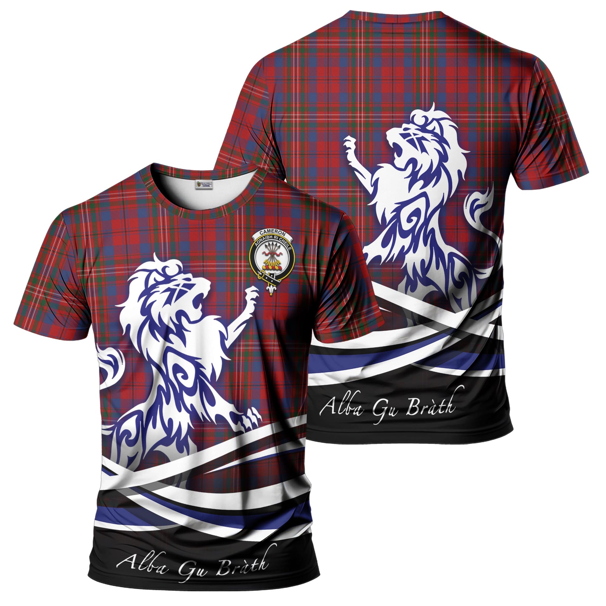 cameron-of-locheil-tartan-t-shirt-with-alba-gu-brath-regal-lion-emblem