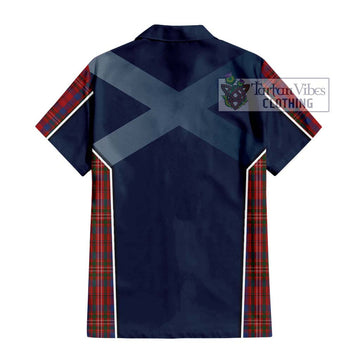 Cameron of Locheil Tartan Short Sleeve Button Shirt with Family Crest and Lion Rampant Vibes Sport Style