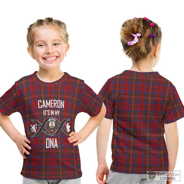 Cameron of Locheil Tartan Kid T-Shirt with Family Crest DNA In Me Style