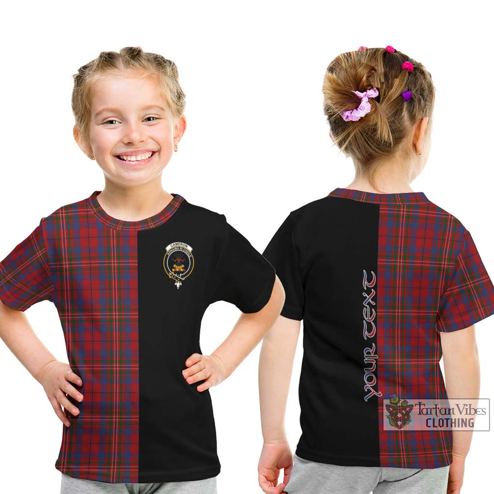 Cameron of Locheil Tartan Kid T-Shirt with Family Crest and Half Of Me Style - Tartanvibesclothing Shop