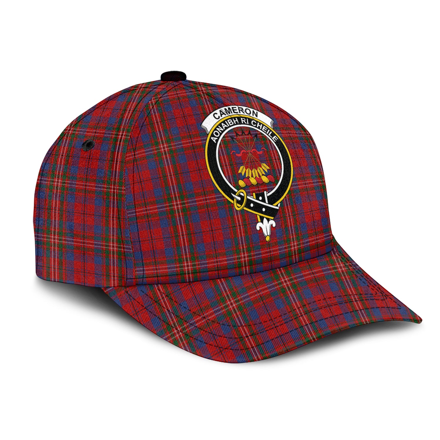 Cameron of Locheil Tartan Classic Cap with Family Crest - Tartan Vibes Clothing