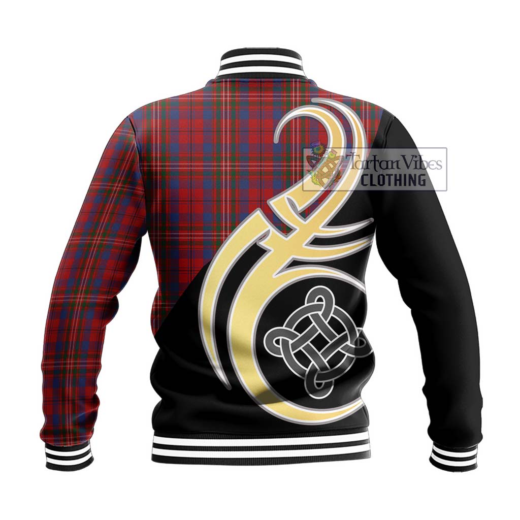 Cameron of Locheil Tartan Baseball Jacket with Family Crest and Celtic Symbol Style - Tartan Vibes Clothing