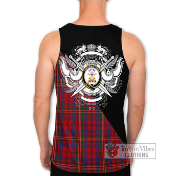 Cameron of Locheil Tartan Men's Tank Top with Family Crest and Military Logo Style