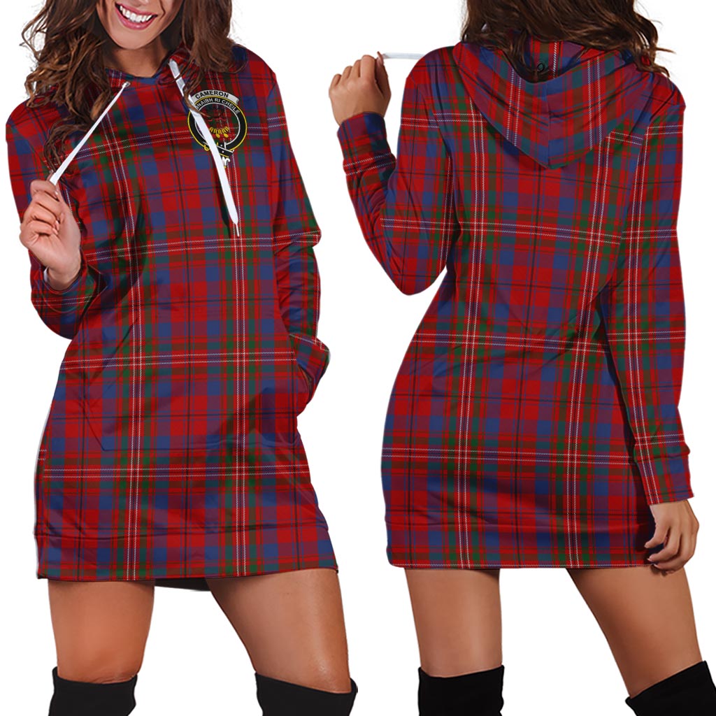 Cameron of Locheil Tartan Hoodie Dress with Family Crest - Tartan Vibes Clothing