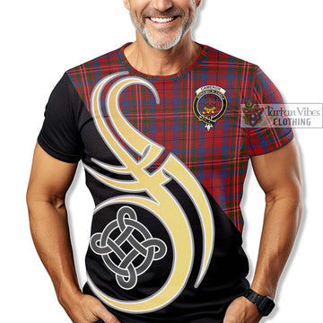 Cameron of Locheil Tartan T-Shirt with Family Crest and Celtic Symbol Style