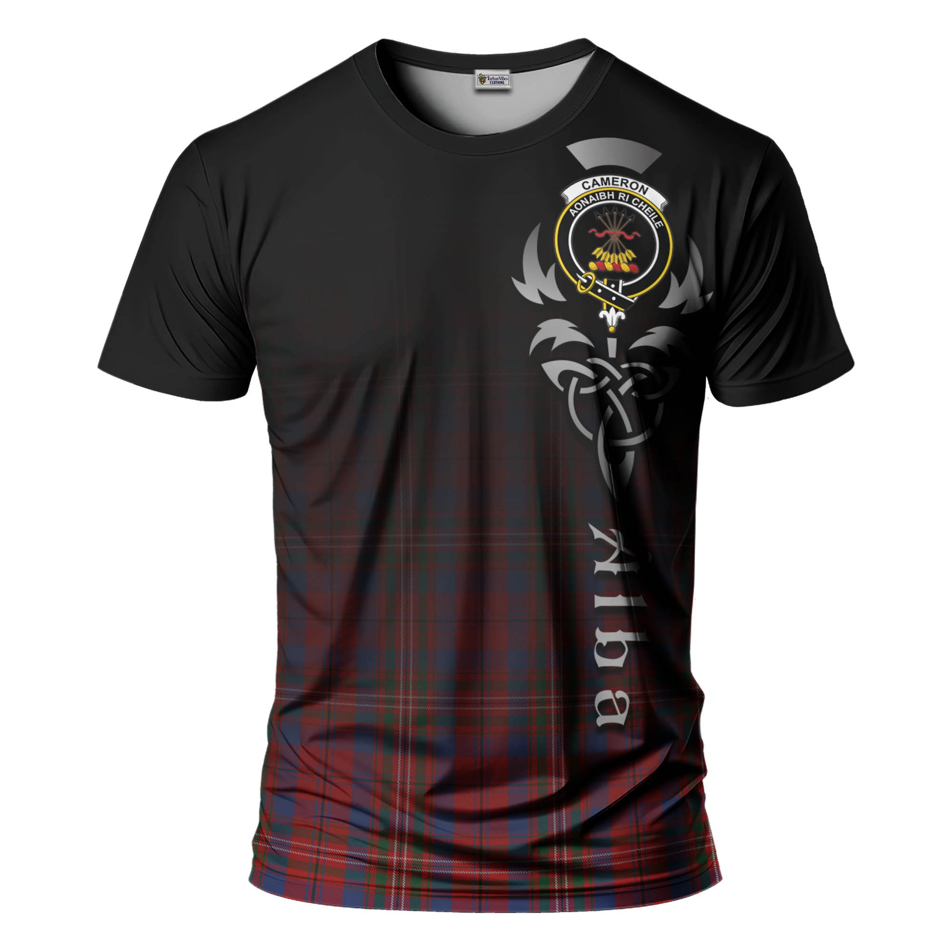 Tartan Vibes Clothing Cameron of Locheil Tartan T-Shirt Featuring Alba Gu Brath Family Crest Celtic Inspired