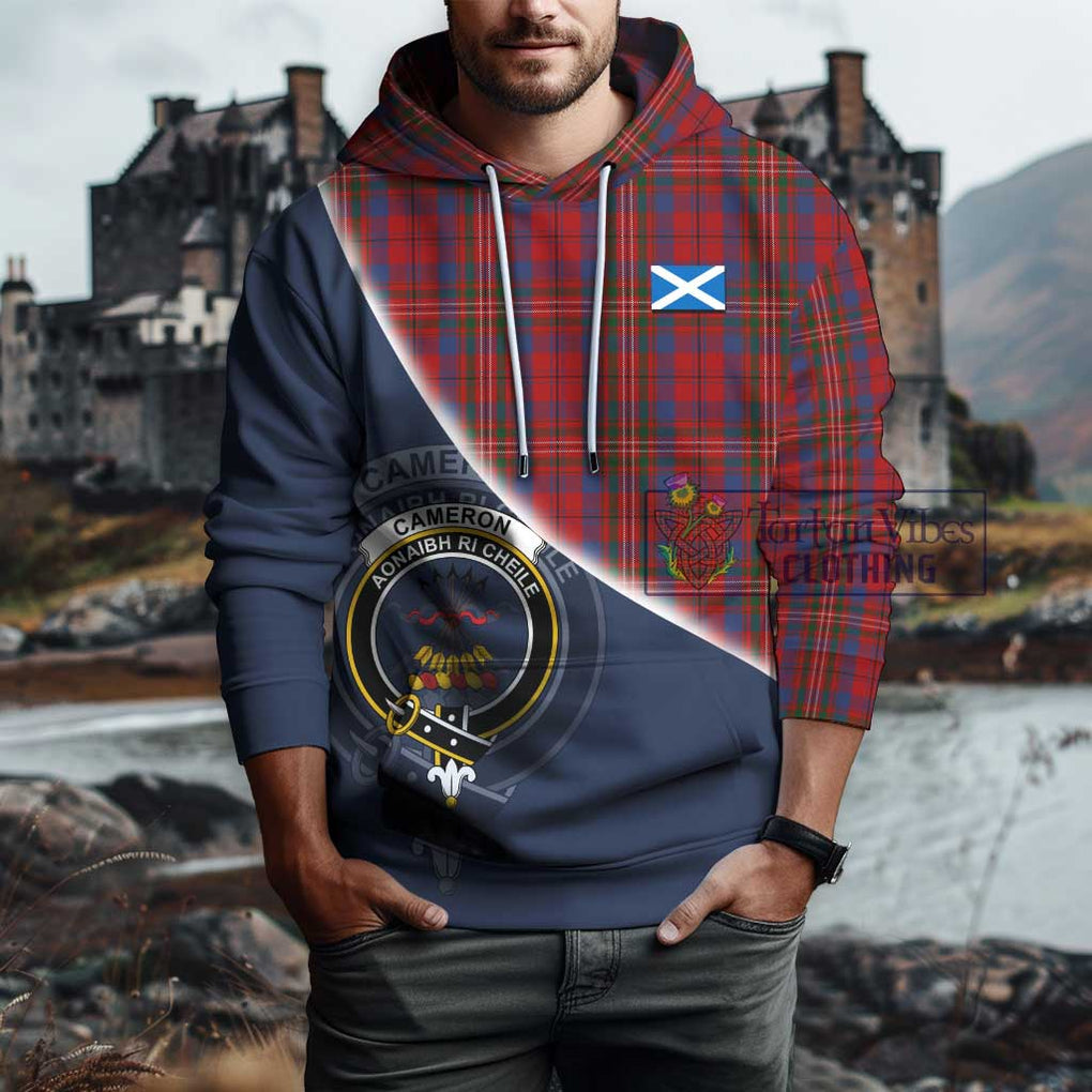 Cameron of Locheil Tartan Hoodie with Personalised National Flag and Family Crest Half Style - Tartanvibesclothing Shop