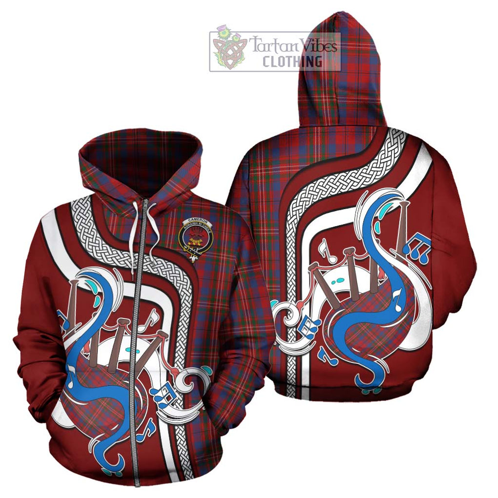 Cameron of Locheil Tartan Hoodie with Epic Bagpipe Style - Tartanvibesclothing Shop