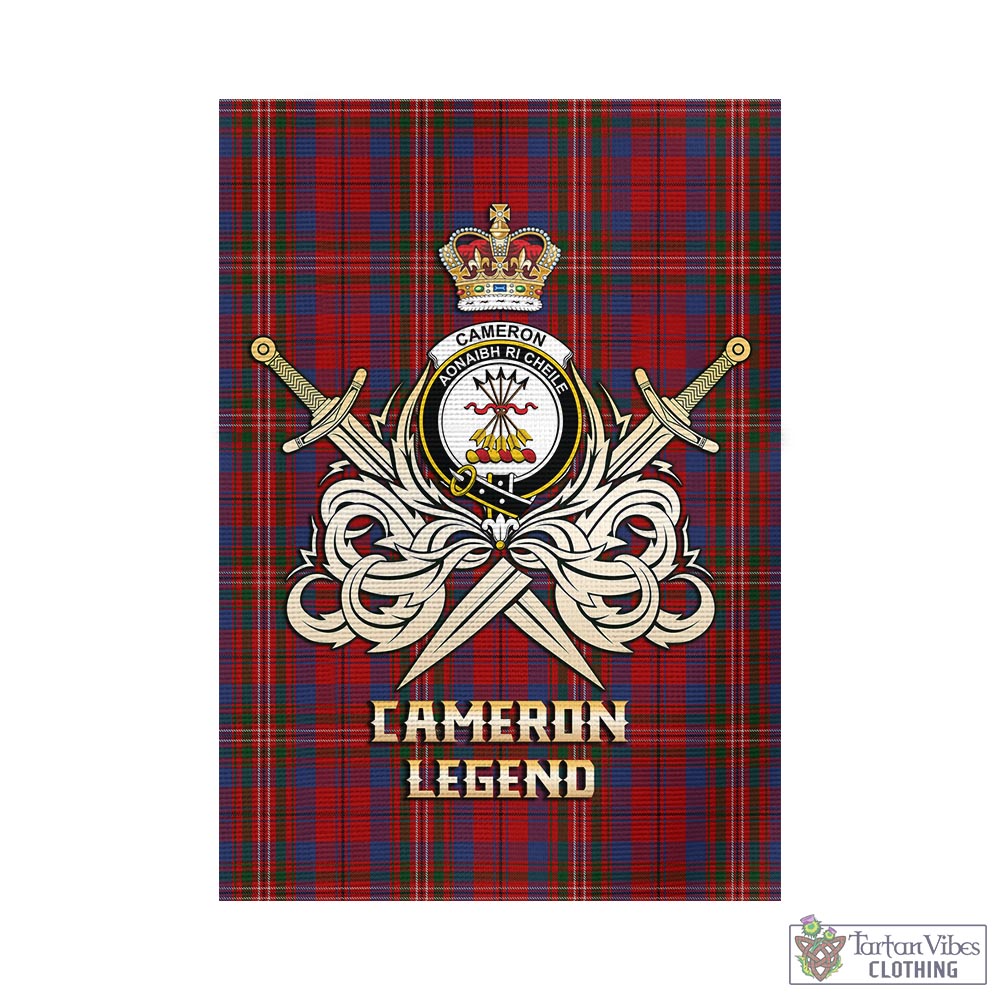 Tartan Vibes Clothing Cameron of Locheil Tartan Flag with Clan Crest and the Golden Sword of Courageous Legacy