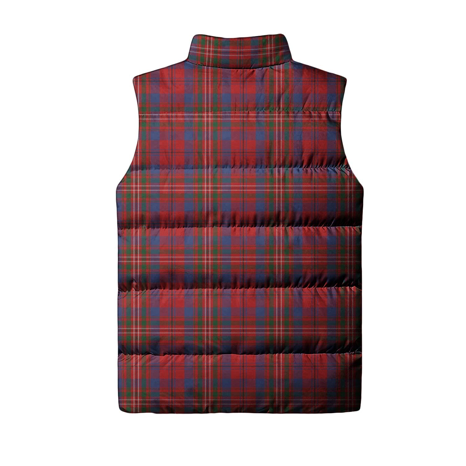 Cameron of Locheil Tartan Sleeveless Puffer Jacket with Family Crest - Tartanvibesclothing