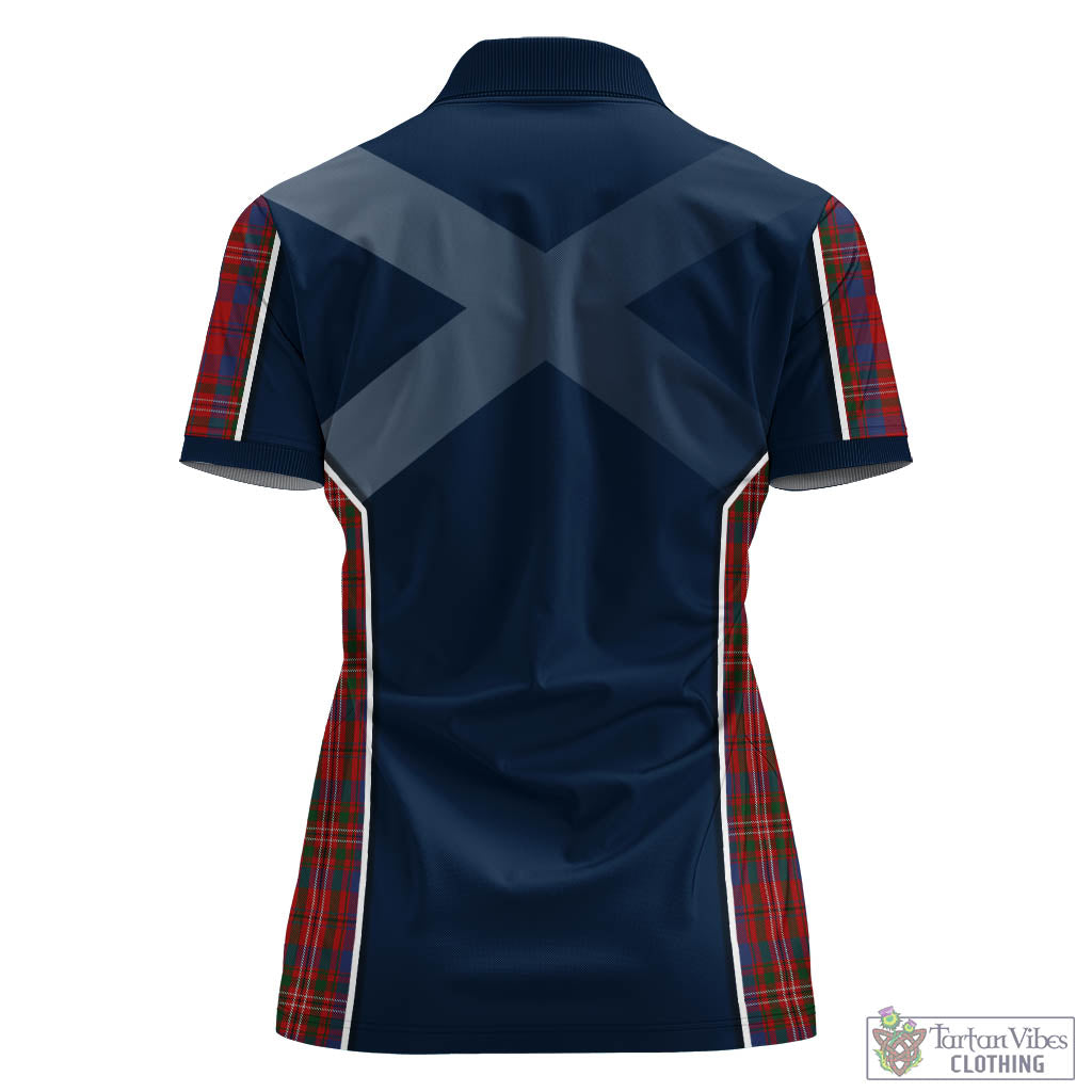 Tartan Vibes Clothing Cameron of Locheil Tartan Women's Polo Shirt with Family Crest and Scottish Thistle Vibes Sport Style