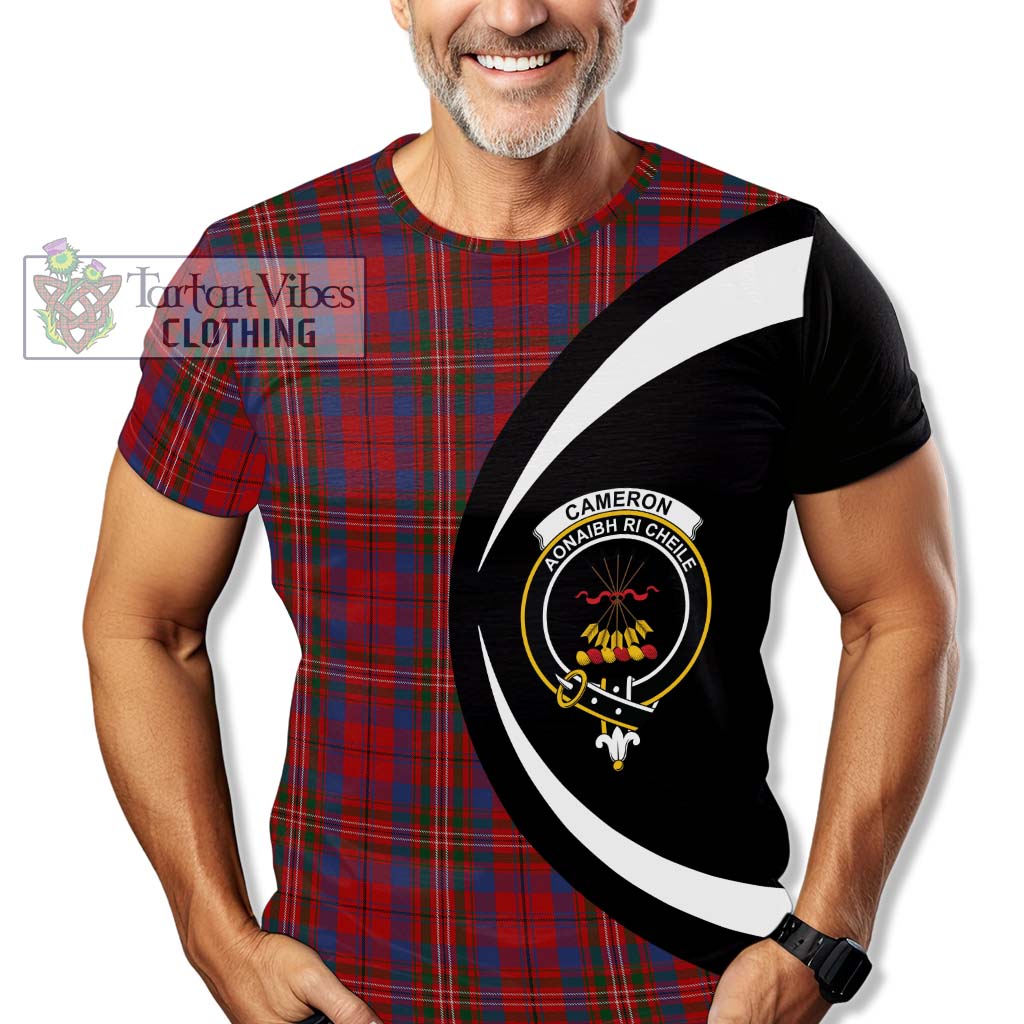 Tartan Vibes Clothing Cameron of Locheil Tartan T-Shirt with Family Crest Circle Style