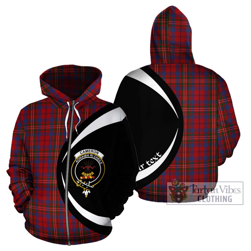 Tartan Vibes Clothing Cameron of Locheil Tartan Hoodie with Family Crest Circle Style