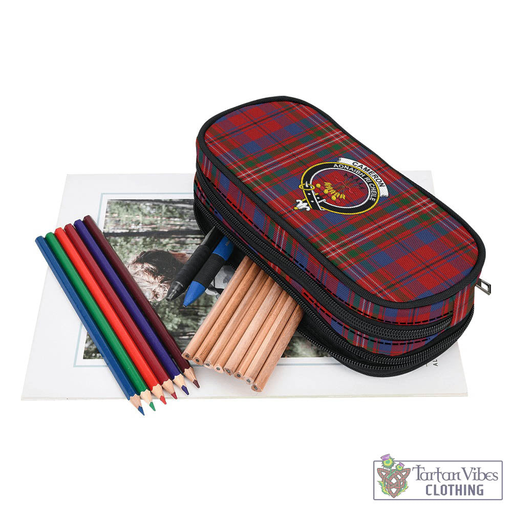 Tartan Vibes Clothing Cameron of Locheil Tartan Pen and Pencil Case with Family Crest