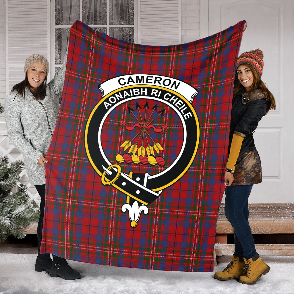 Cameron of Locheil Tartan Blanket with Family Crest - Tartan Vibes Clothing