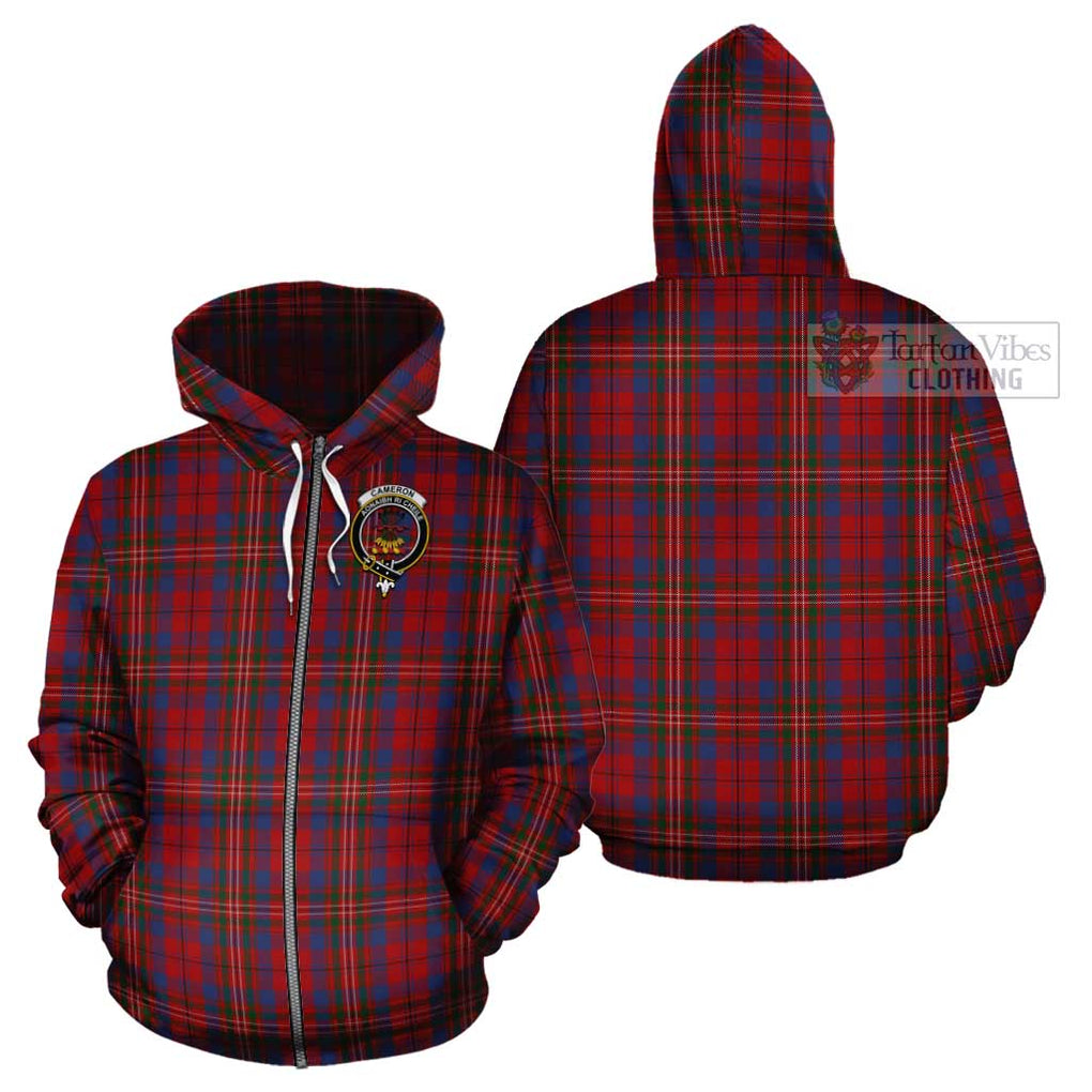 Cameron of Locheil Tartan Cotton Hoodie with Family Crest Zip Hoodie - Tartan Vibes Clothing