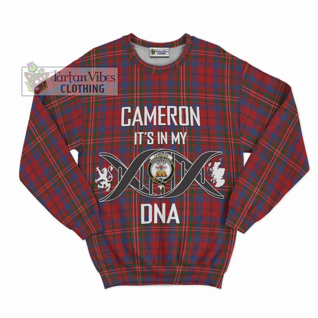 Cameron of Locheil Tartan Sweatshirt with Family Crest DNA In Me Style - Tartanvibesclothing Shop