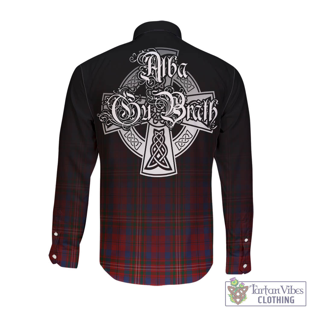 Tartan Vibes Clothing Cameron of Locheil Tartan Long Sleeve Button Up Featuring Alba Gu Brath Family Crest Celtic Inspired