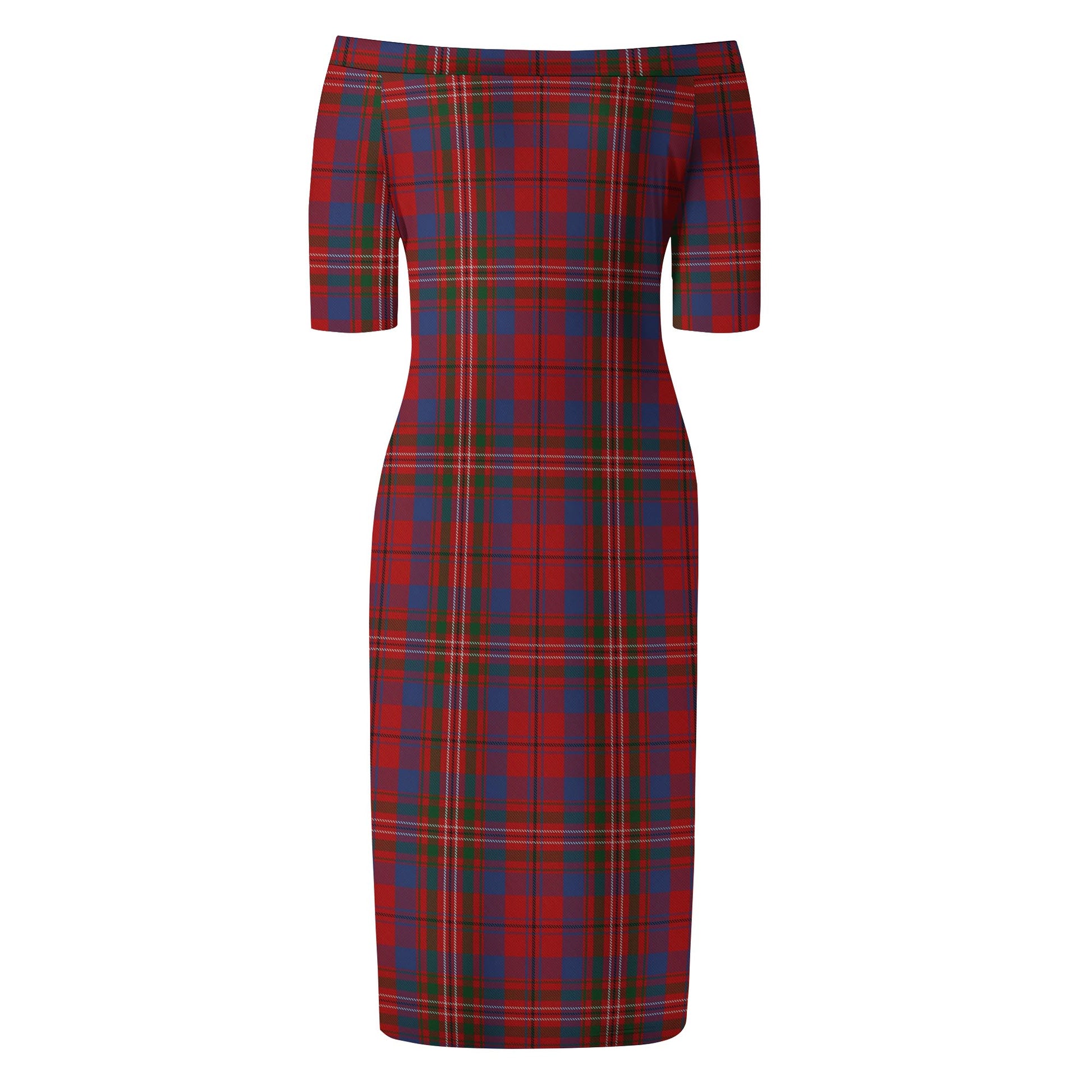 Cameron of Locheil Tartan Off Shoulder Lady Dress - Tartanvibesclothing