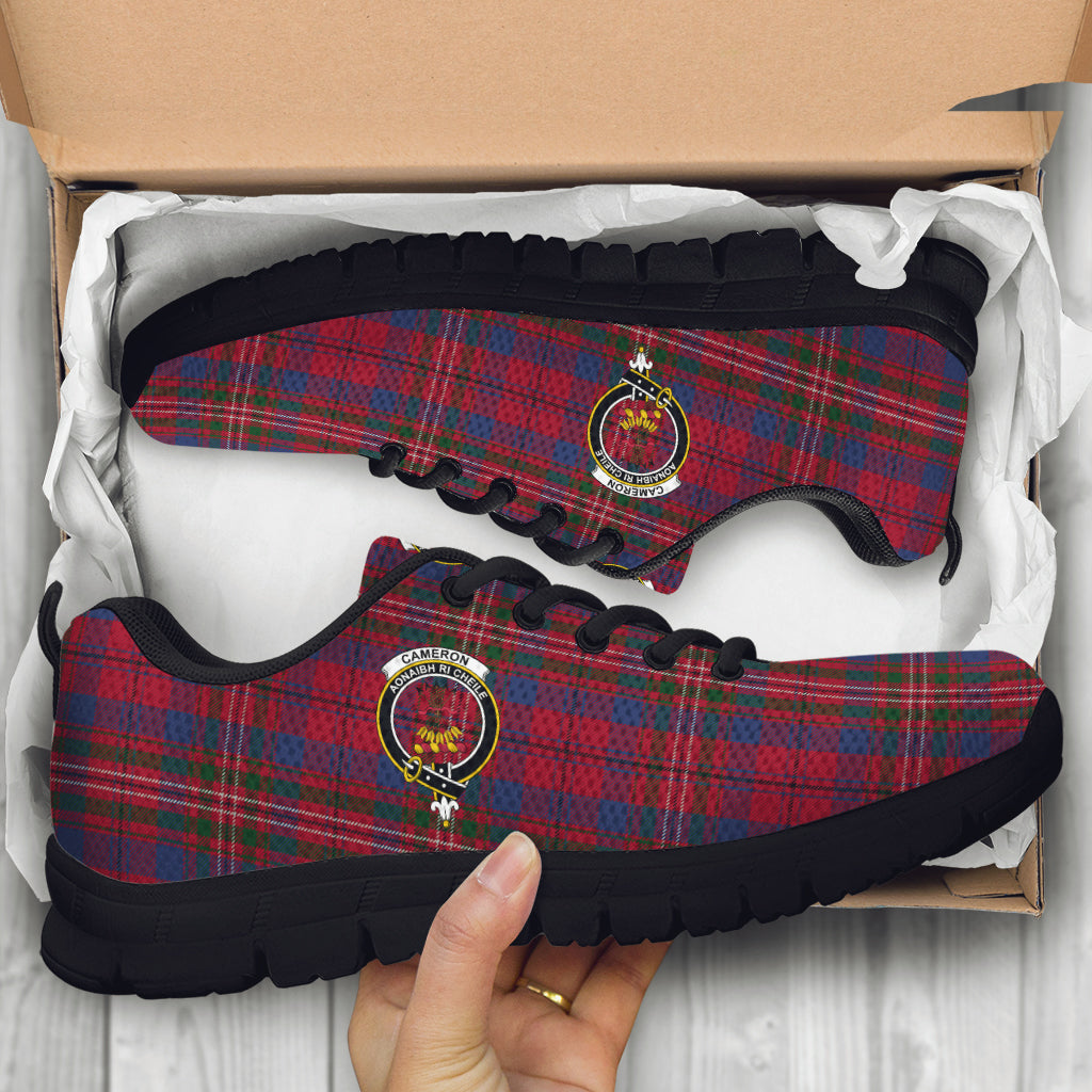 Cameron of Locheil Tartan Sneakers with Family Crest - Tartan Vibes Clothing