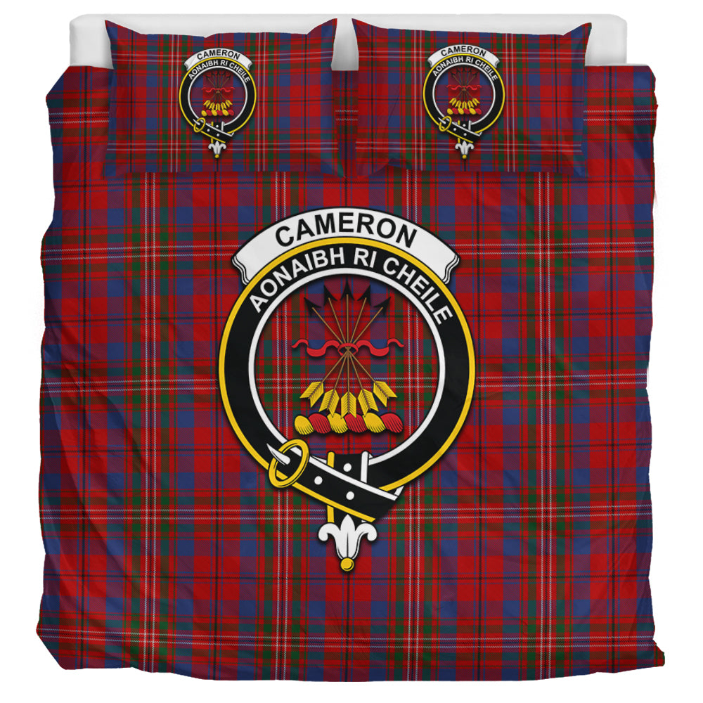 Cameron of Locheil Tartan Bedding Set with Family Crest UK Bedding Set UK Super King 104*94 inch - Tartan Vibes Clothing