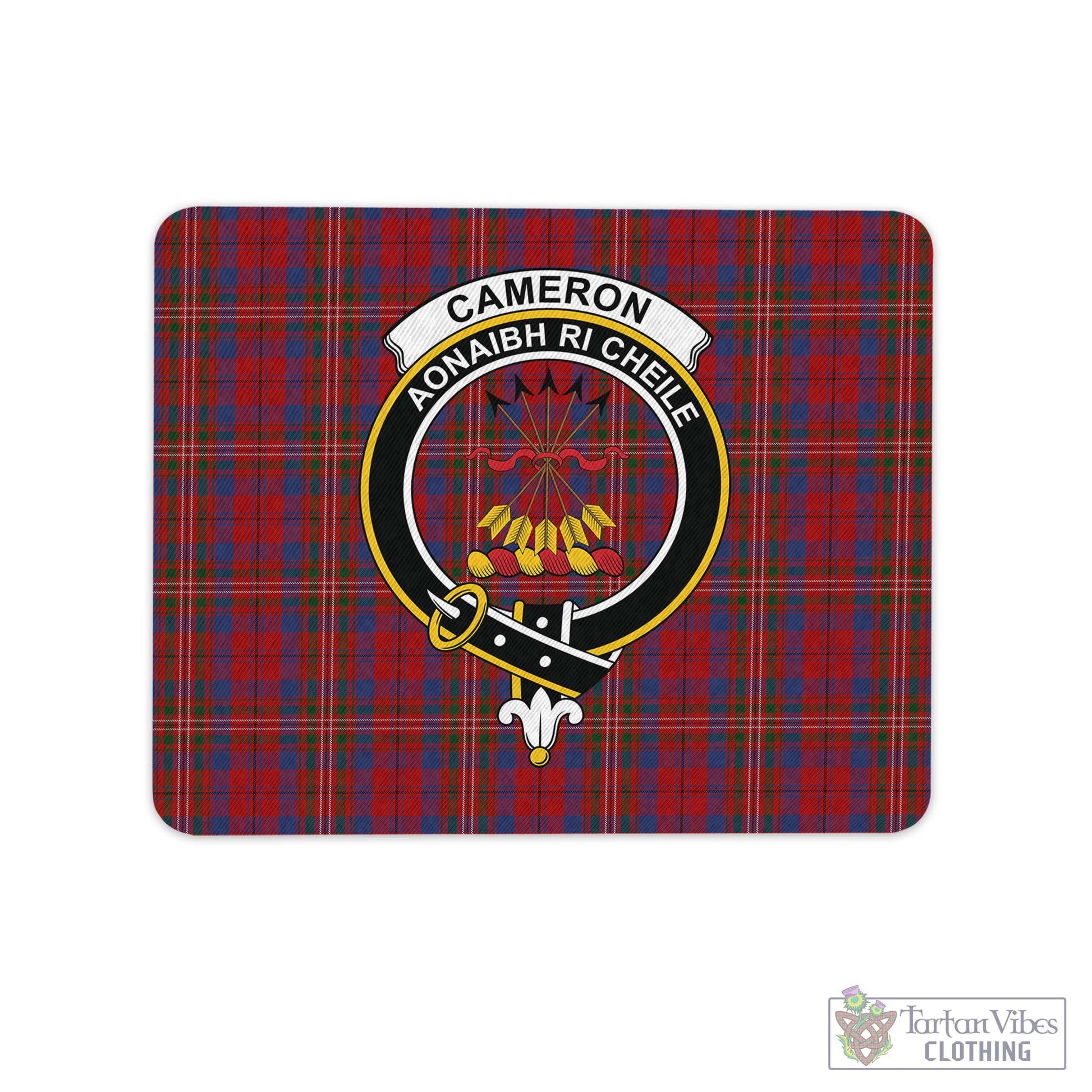 Tartan Vibes Clothing Cameron of Locheil Tartan Mouse Pad with Family Crest