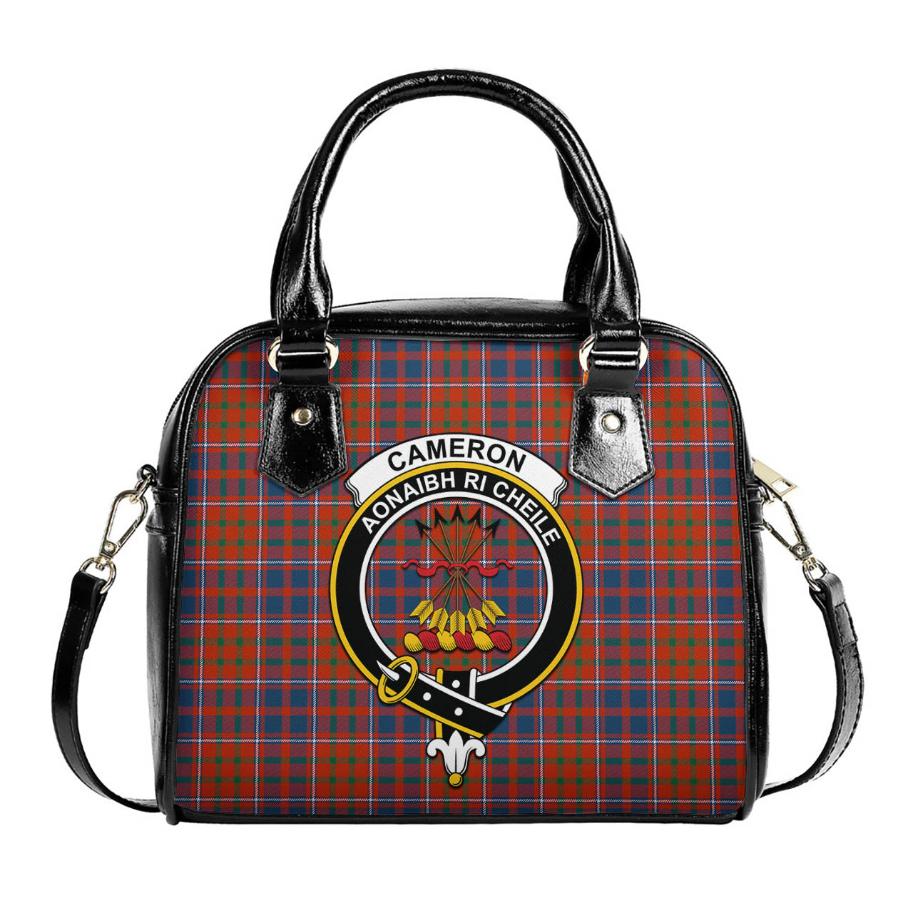 Cameron of Lochiel Ancient Tartan Shoulder Handbags with Family Crest One Size 6*25*22 cm - Tartanvibesclothing