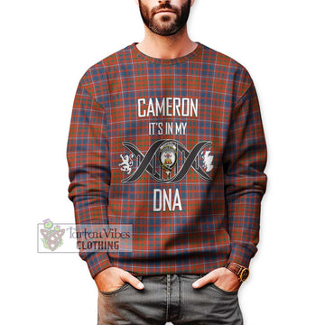 Cameron of Lochiel Ancient Tartan Sweatshirt with Family Crest DNA In Me Style