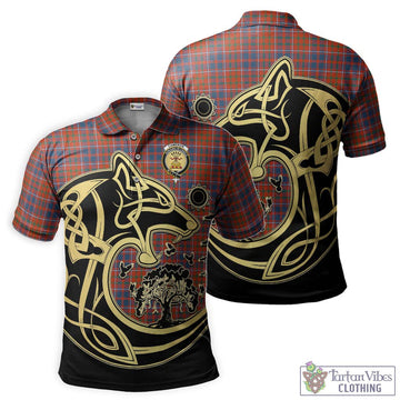 Cameron of Lochiel Ancient Tartan Polo Shirt with Family Crest Celtic Wolf Style