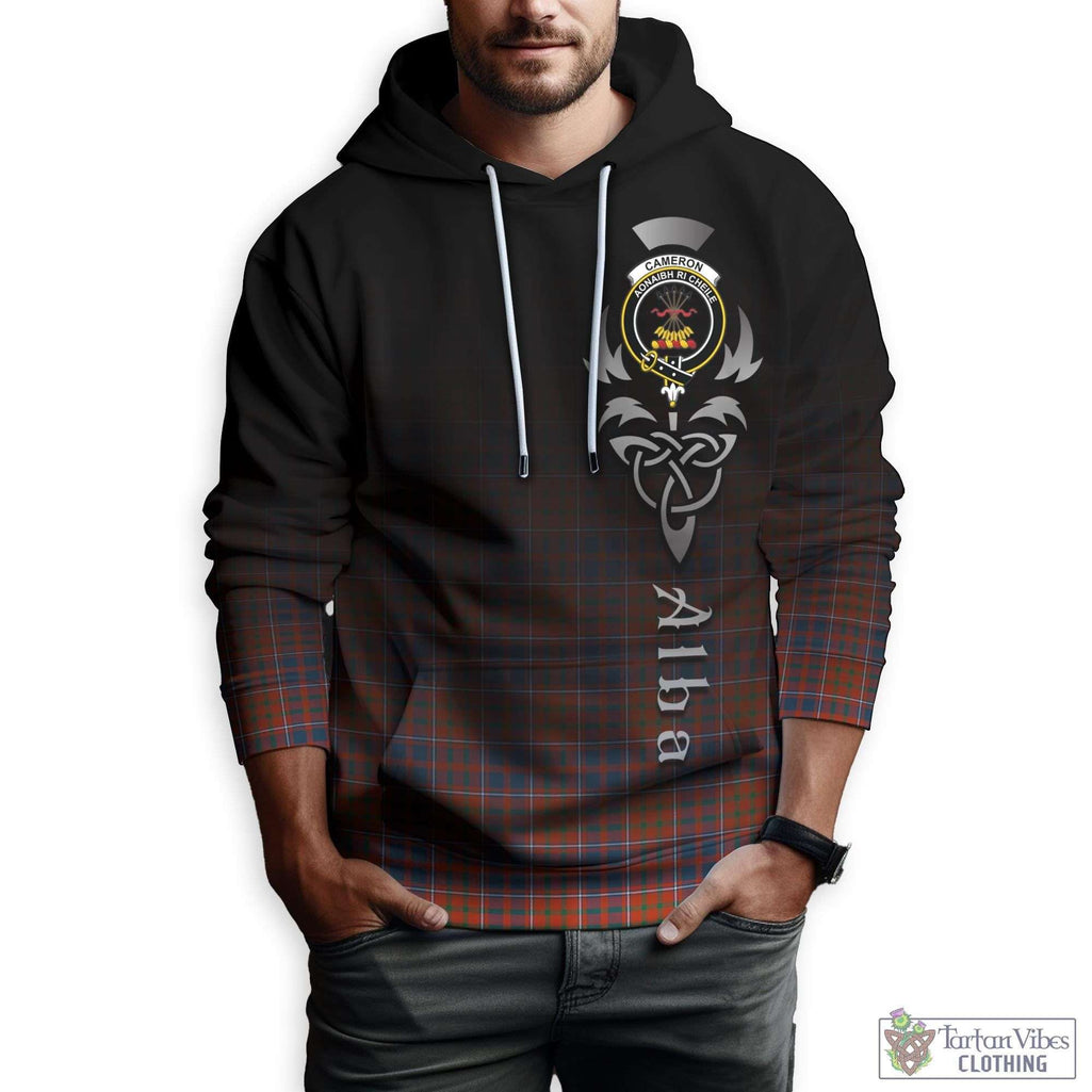 Tartan Vibes Clothing Cameron of Lochiel Ancient Tartan Hoodie Featuring Alba Gu Brath Family Crest Celtic Inspired