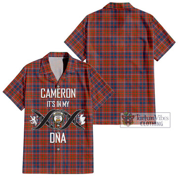 Cameron of Lochiel Ancient Tartan Short Sleeve Button Shirt with Family Crest DNA In Me Style