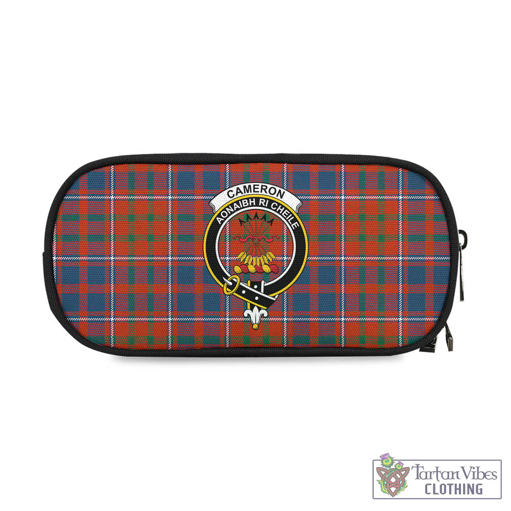 Tartan Vibes Clothing Cameron of Lochiel Ancient Tartan Pen and Pencil Case with Family Crest