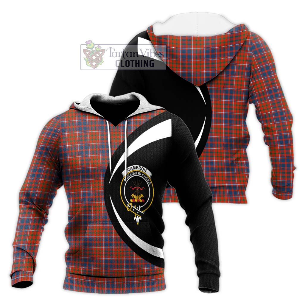 Cameron of Lochiel Ancient Tartan Knitted Hoodie with Family Crest Circle Style Unisex Knitted Pullover Hoodie - Tartan Vibes Clothing