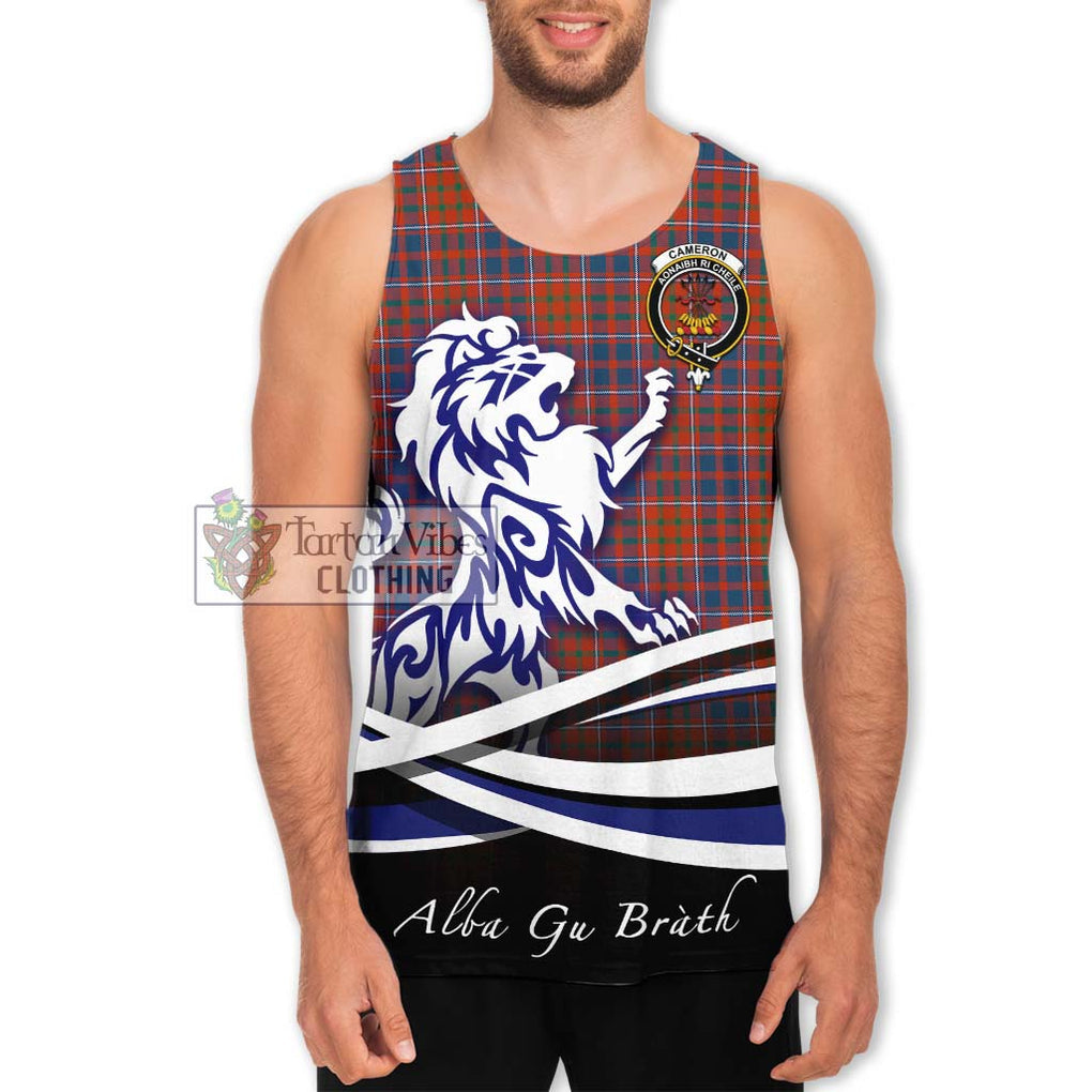 Cameron of Lochiel Ancient Tartan Men's Tank Top with Alba Gu Brath Regal Lion Emblem Men - Tartanvibesclothing Shop