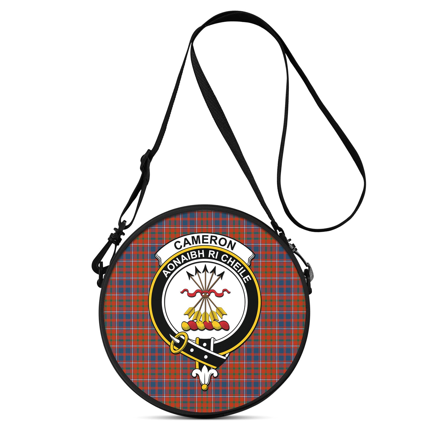 cameron-of-lochiel-ancient-tartan-round-satchel-bags-with-family-crest