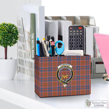 Cameron of Lochiel Ancient Tartan Pen Holder with Family Crest